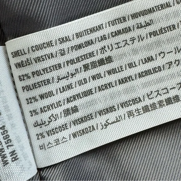 Abercrombie & Fitch Wool Blend The Dad Coat Houndstooth Gray Plaid Size XSP - Picture 9 of 16